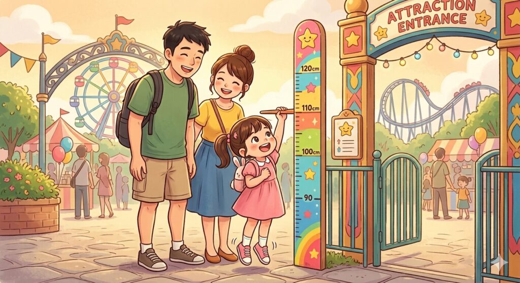 家族づれで遊園地