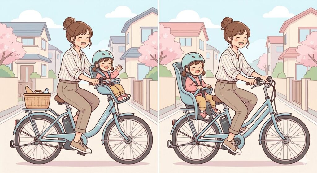 前乗せ、後ろのせ自転車